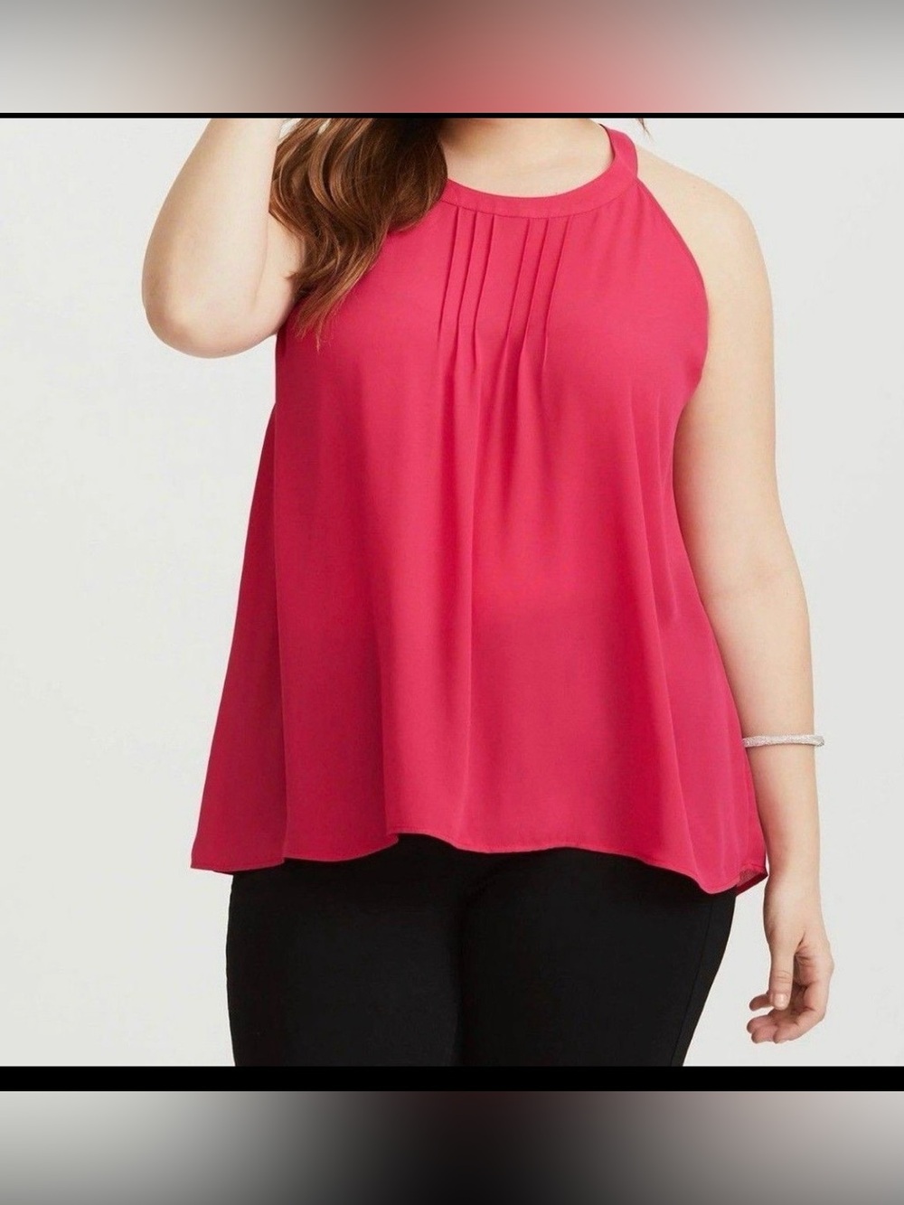 Torrid pleated chiffon mock tank top size 1